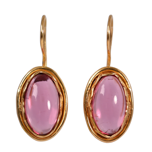Euro Gold Gemstone Earring A352
