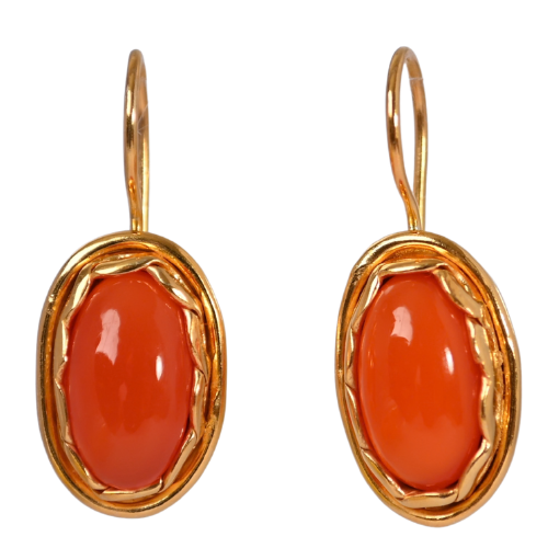 Euro Gold Gemstone Earring A352