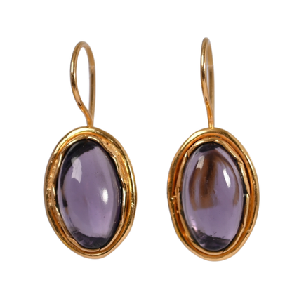 Euro Gold Gemstone Earring A352