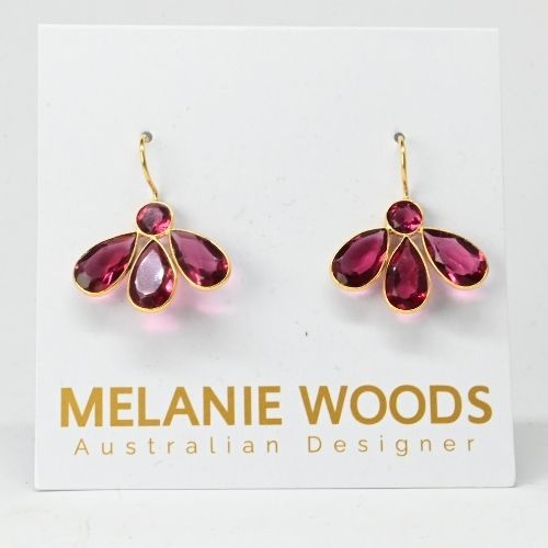 Euro Gold Gemstone Earrings- A263