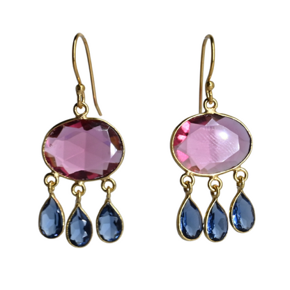 Euro Gold Gemstone Earrings-many varieties A36F