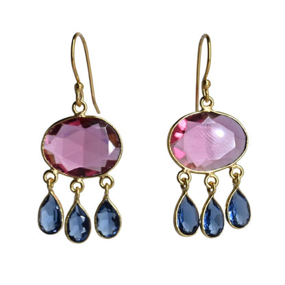 Euro Gold Gemstone Earrings-many varieties A36F