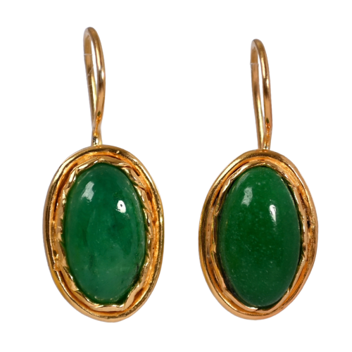 Euro Gold Gemstone Earring A352