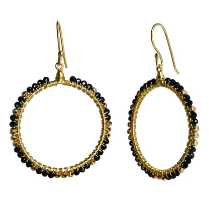 Euro Gold Gem Hoop Earrings A38A