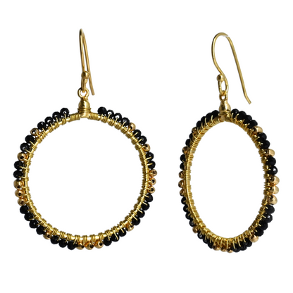 Euro Gold Gem Hoop Earrings A38A