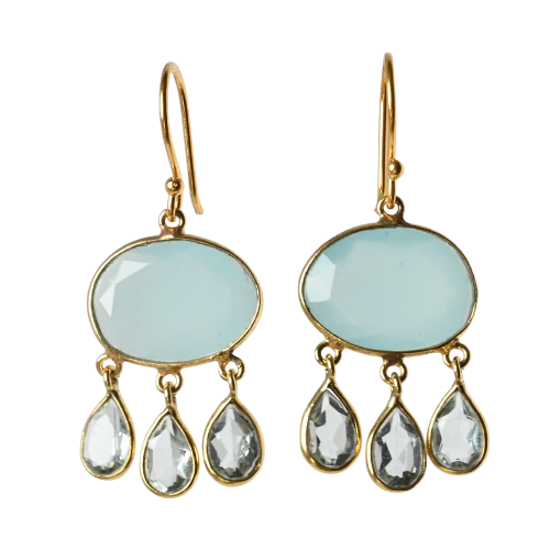 Euro Gold Gemstone Earrings-many varieties A36F