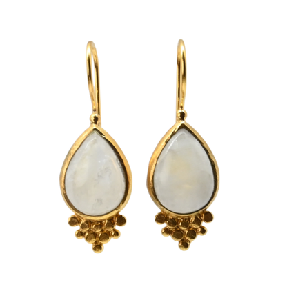 Euro Gold gemstone earrings - A238B