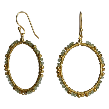 Euro Gold Gem Hoop Earrings A38A