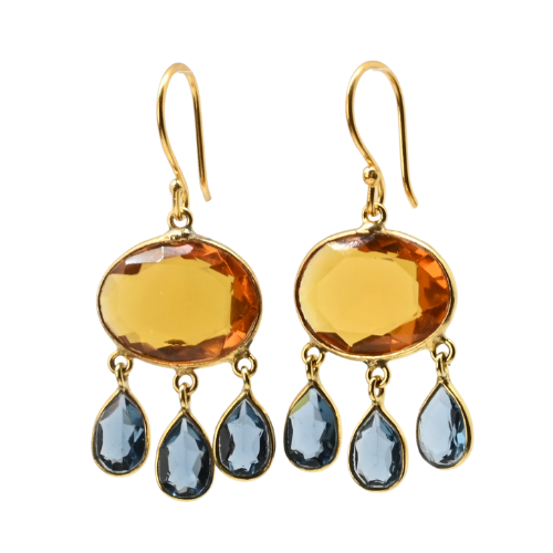Euro Gold Gemstone Earrings-many varieties A36F