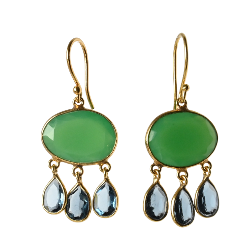 Euro Gold Gemstone Earrings-many varieties A36F