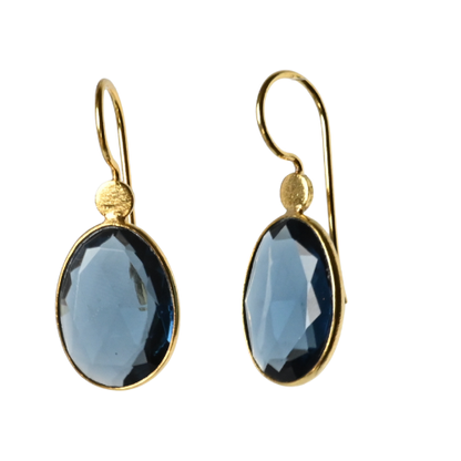 Euro Gold Gemstone Drop Earrings- A280