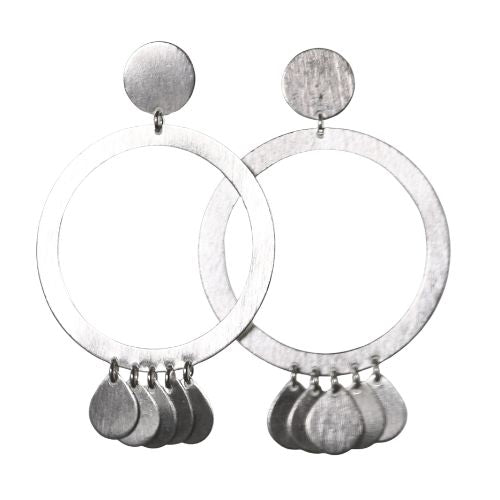 Euro  Silver Wash Earrings C445