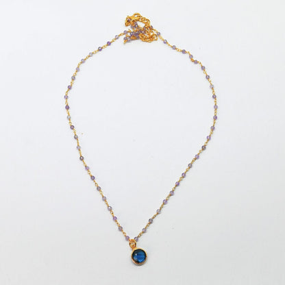 Euro Gold  Assorted Gemstones 45 cm plus 5 cm extender chain Necklace A1.
