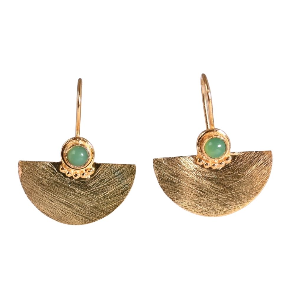 Euro Gold Fan Drop Earrings A26E Picollo
