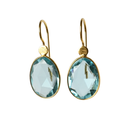 Euro Gold Gemstone Drop Earrings- A280
