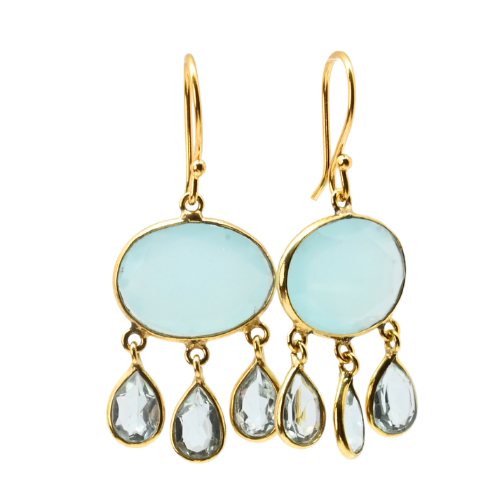 Euro Gold Gemstone Earrings-many varieties A36F