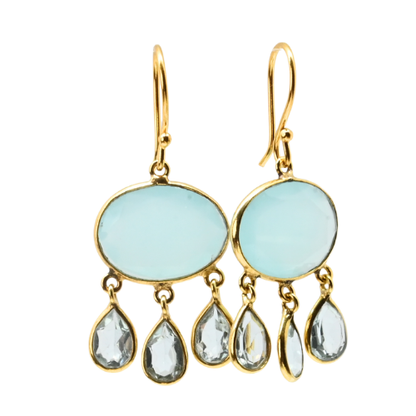 Euro Gold Gemstone Earrings-many varieties A36F