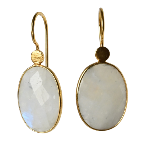 Euro Gold Gemstone Drop Earrings- A280