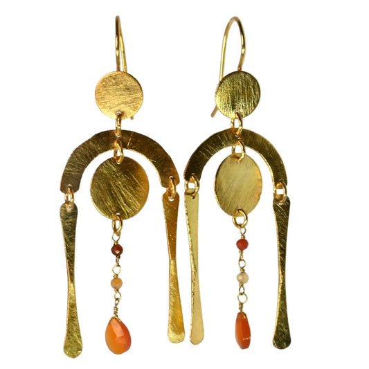 Euro Gold Gem DROP Earrings A305