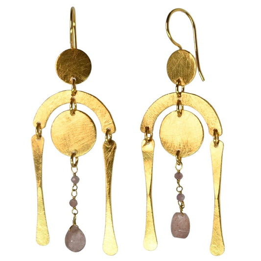Euro Gold Gem DROP Earrings A305
