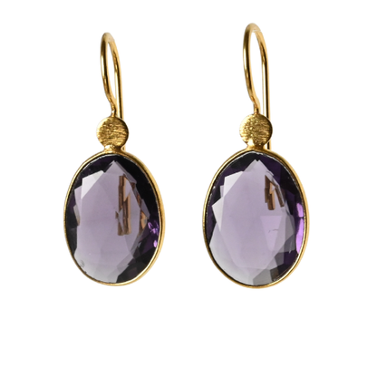 Euro Gold Gemstone Drop Earrings- A280