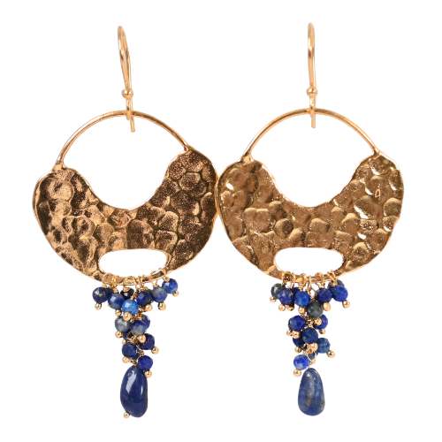 Euro Gold Gemstone Earring A379
