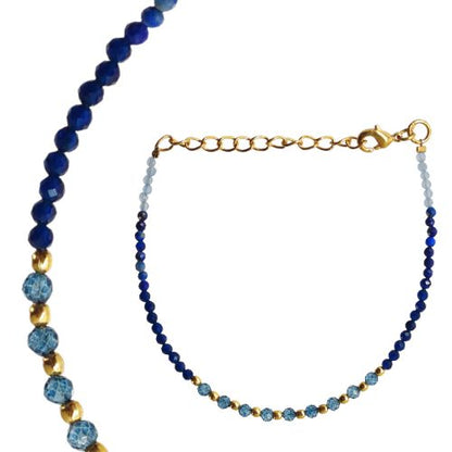 Euro Gold beaded  bracelet with gems- A1CB
