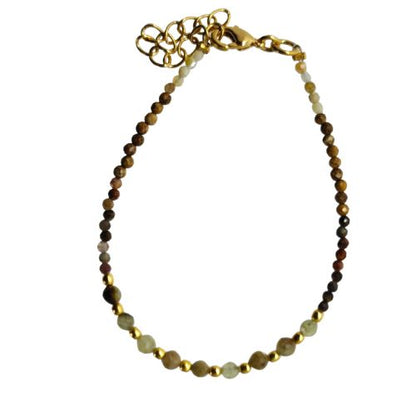 Euro Gold beaded  bracelet with gems- A1CB