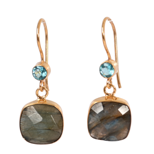 Euro Gold Gemstone Earring A363