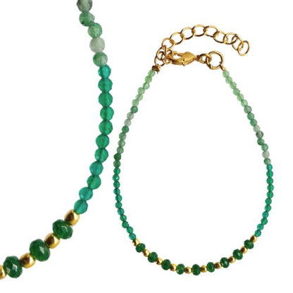 Euro Gold beaded  bracelet with gems- A1CB