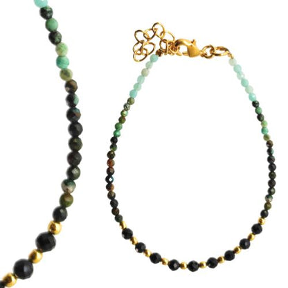 Euro Gold beaded  bracelet with gems- A1CB