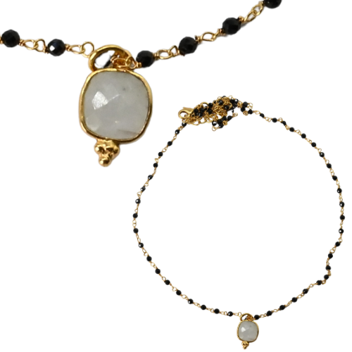 New ! Euro Gold 45 cm Gemstone Chain Necklace A1