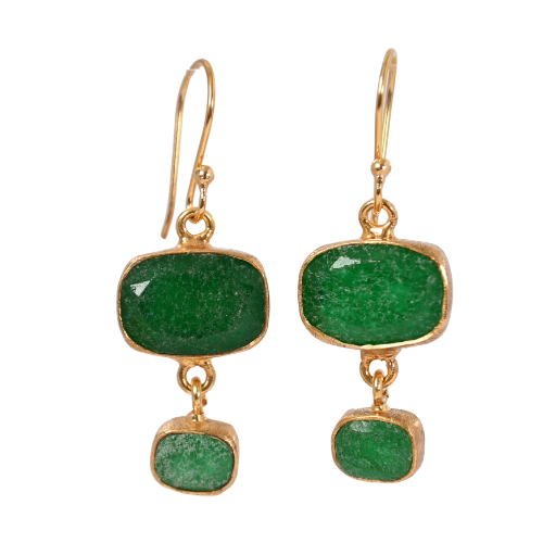 Euro Gold Gemstone Earring A364