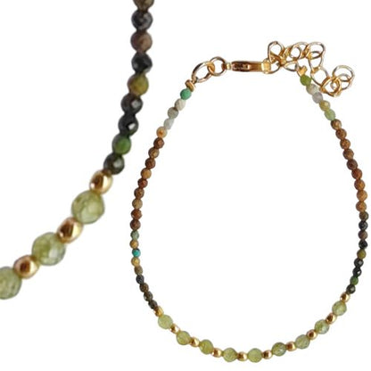 Euro Gold beaded  bracelet with gems- A1CB