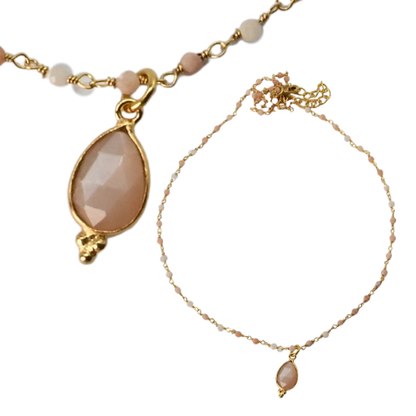 New ! Euro Gold 45 cm Gemstone Chain Necklace A1