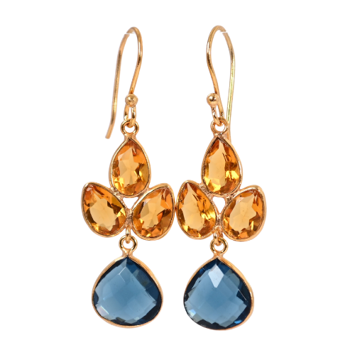 Euro Gold Gemstone Earring A308