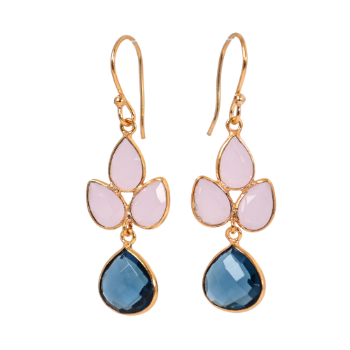 Euro Gold Gemstone Earring A308