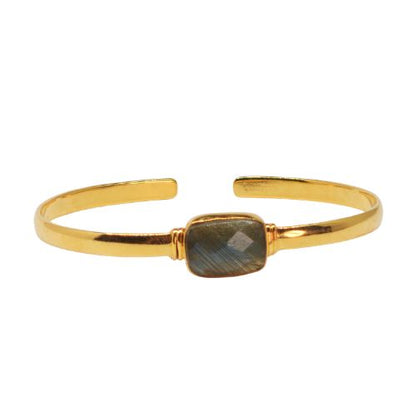 Euro Gold cuff bangle with gems- A5B