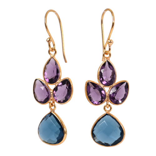 Euro Gold Gemstone Earring A308