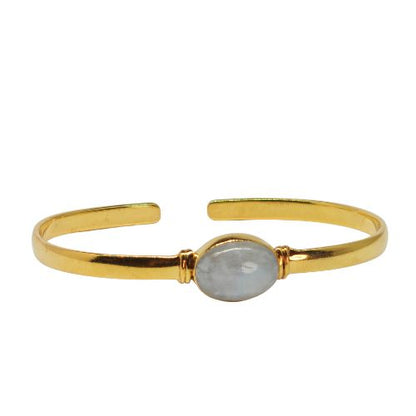 Euro Gold cuff bangle with gems- A5B