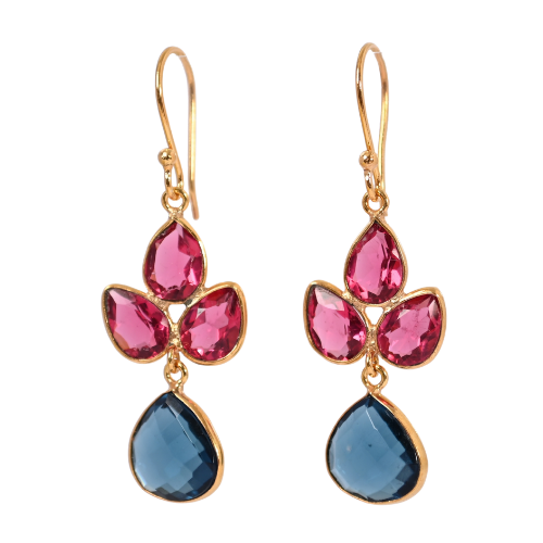 Euro Gold Gemstone Earring A308