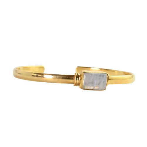 Euro Gold cuff bangle with gems- A5B