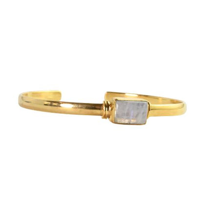 Euro Gold cuff bangle with gems- A5B