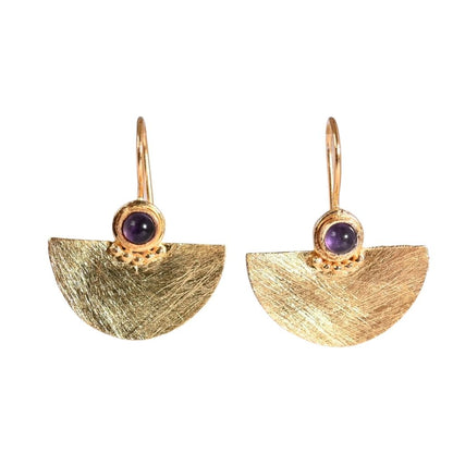 Euro Gold Fan Drop Earrings A26E Picollo