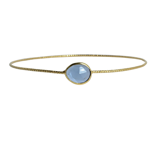 Euro Gold cuff bangle with gems- A278