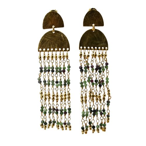 Euro Gold gem Cascade Earrings A307