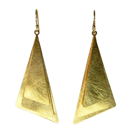 Euro Gold Triangle Swing Earrings B267