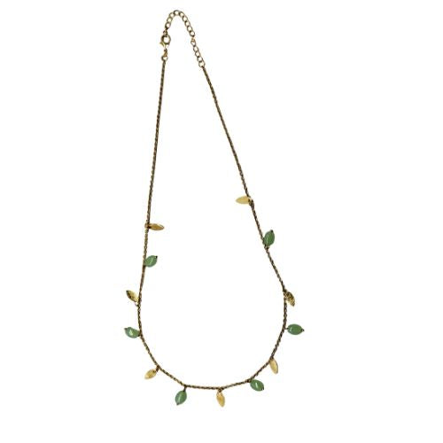 Euro Gold  Necklace Assorted Gemstones 45 cm  a199