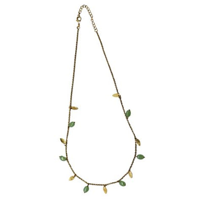 Euro Gold  Necklace Assorted Gemstones 45 cm  a199