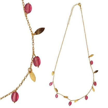 Euro Gold  Necklace Assorted Gemstones 45 cm  a199